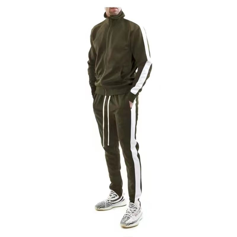 2023 Spring And Autumn New Casual Customizable Men's Youth Stand Collar Trendy Sports Suit_voghion.com