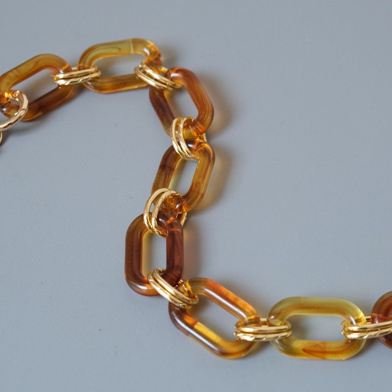 Accessori per borse a tracolla alla moda da donna, in resina mista oro, acrilica spessa, con catena per telefono_voghion.com