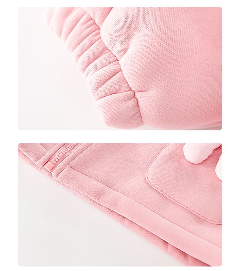 Mädchen-Freizeitset Herbst Neues Fleece Cartoon Hase Stilvolle Kapuze Verdicktes Winteroutfit_voghion.com