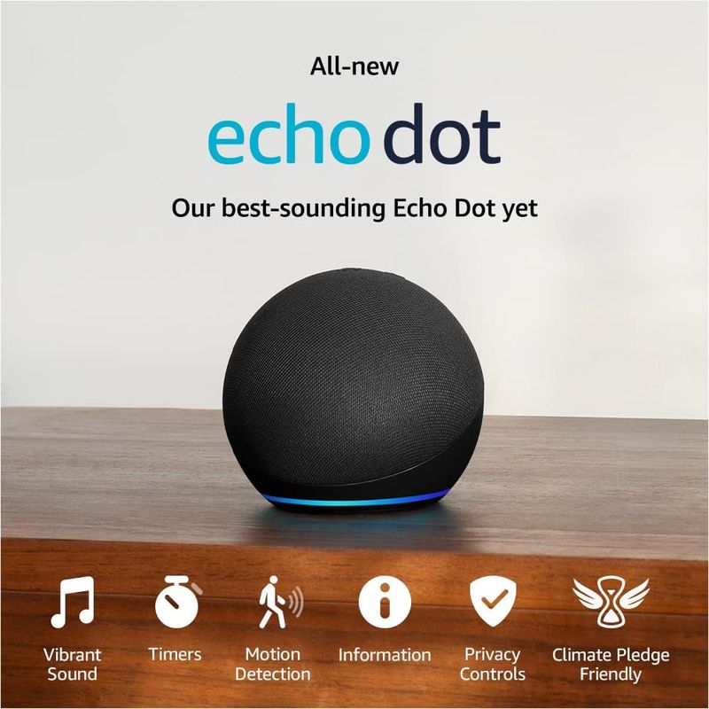 Wie neu: Echo-Dot (neuestes Modell), Alexa-Lautsprecher mit lebendigem Klang, ideal für Schlafzimmer, Esszimmer und Büros, Anthrazit_voghion.com
