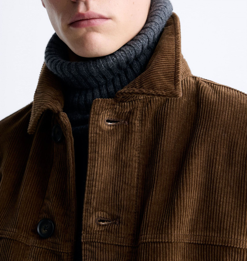 Abbigliamento uomo Giacca tascabile in velluto a coste da uomo alla moda_voghion.com