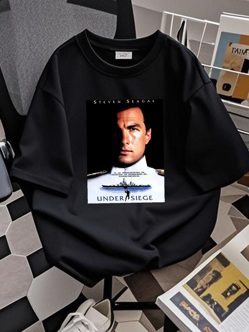 Steven Seagal Under Siege Movie 90s Fan T-shirt elasticizzata versatile traspirante per tutti i giorni Estate Comoda Moda Uomo Streetwear_voghion.com