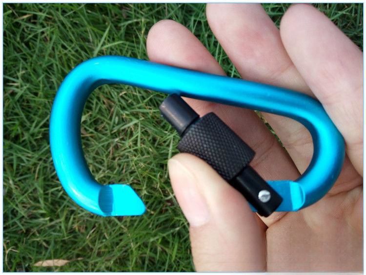 Outdoor Multifunctional Carabiner Hook Quickdraw D-shaped Aluminum Alloy Keychain Backpack Water Bottle Security Buckle_voghion.com