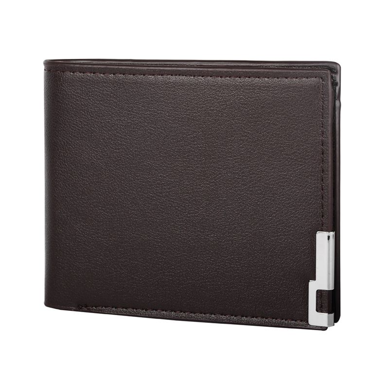 Nueva cartera informal de cuero con borde de hierro para hombre_voghion.com