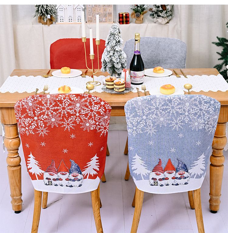 Home & Garden New Christmas Style Cartoon Forest Snowflake Chair Cover Creative Printing Chair Decoration Supplies_voghion.com