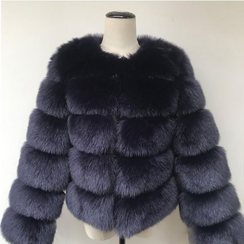 K Langärmliger Damenmantel aus Kunstfuchspelz; Neuer modischer, warmer und hochwertiger Übermantel._voghion.com