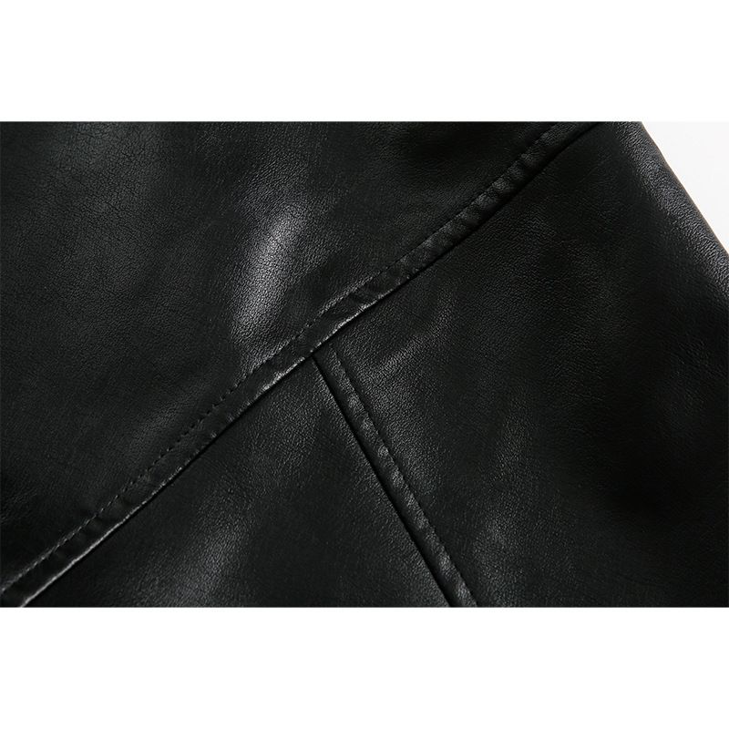 Eon Modish 2025 Spring New American Style Clean Fit Simple Hooded Leather Jacket_voghion.com