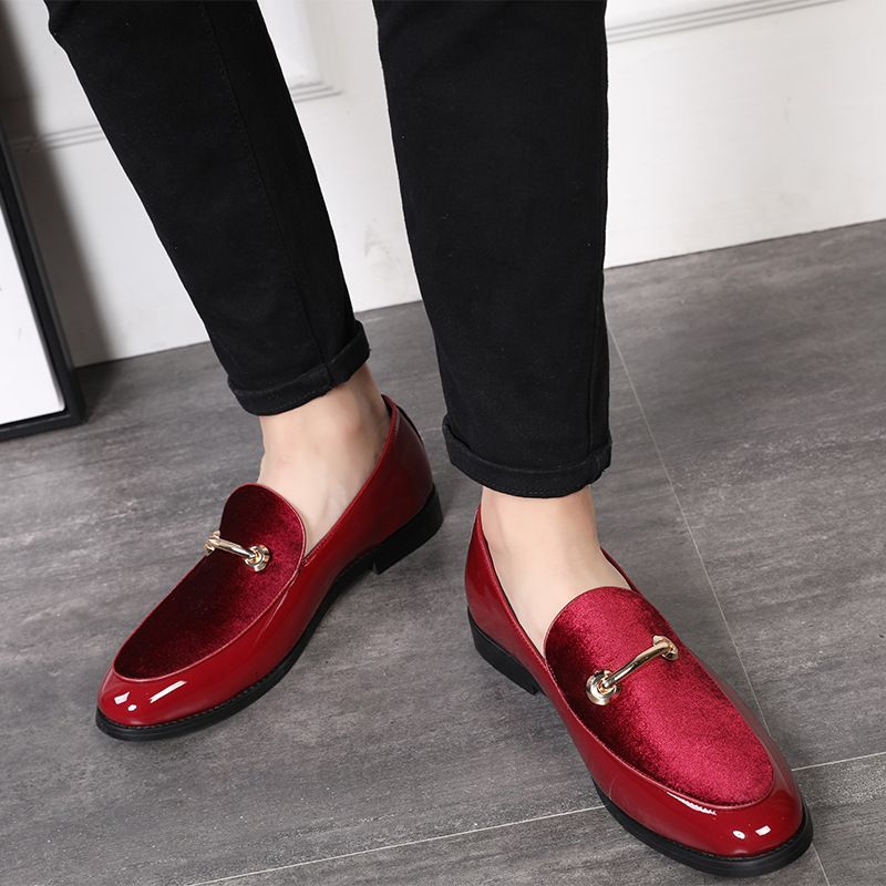 Lefu Schuhe für Frühling und Herbst Neue Bean Lack Casual Lederschuhe, Herrenstil_voghion.com