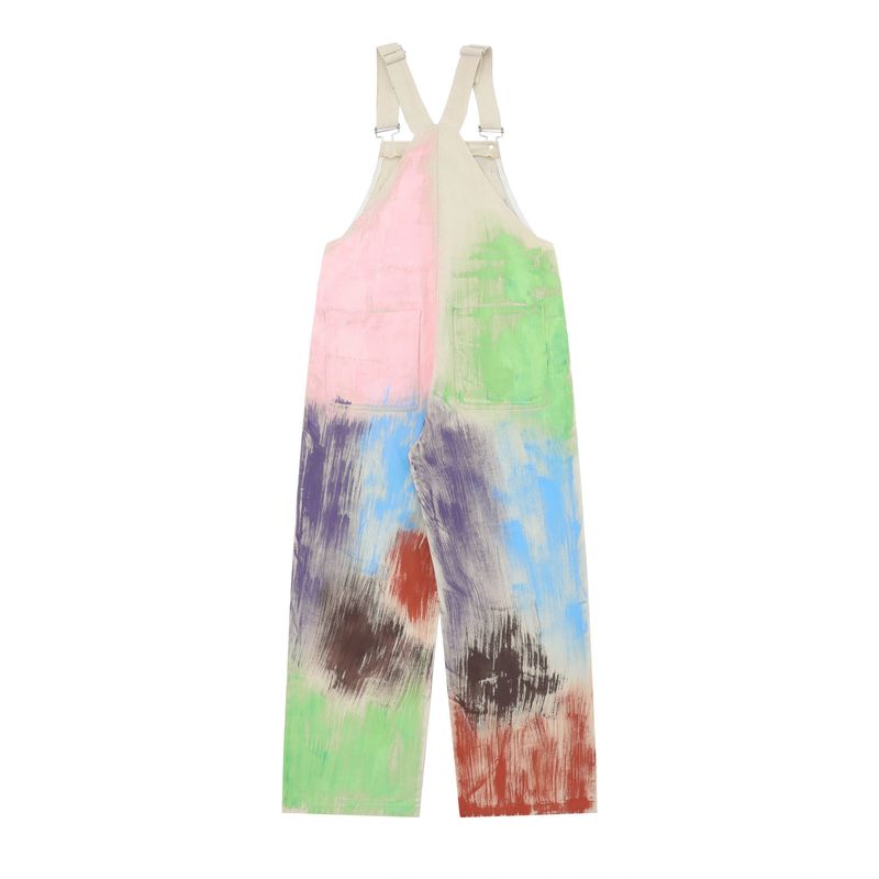 Men's Clothing Men's Loose Straight Leg Broadleg Suspender Jumpsuit_voghion.com