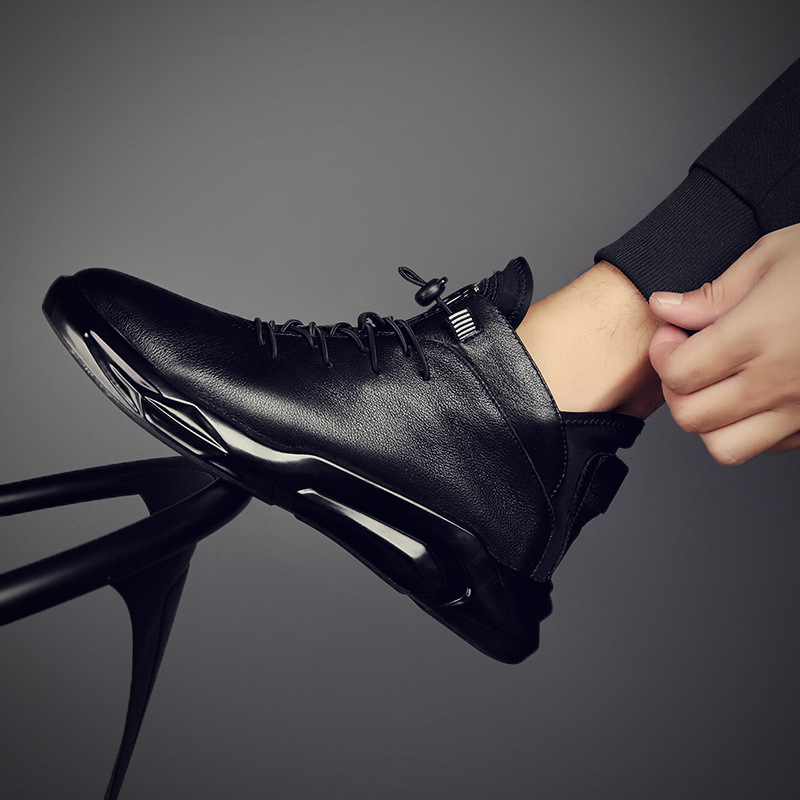 6657 'S Stivali Martin in vera pelle, stile britannico, versatili, alla moda, casual, autunno inverno, foderati in pile_voghion.com