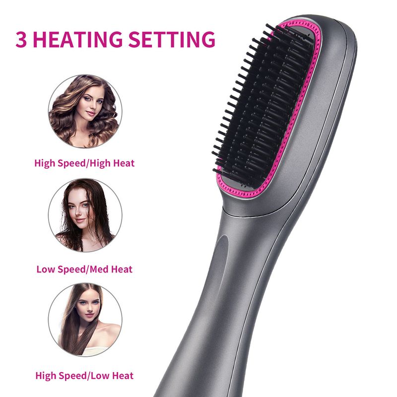 One Step Dryer Comb Volumizer Blower 2 In 1 Hot Cold Air Straightening Curling Iron Brushes Blow Hair Styling Tools_voghion.com