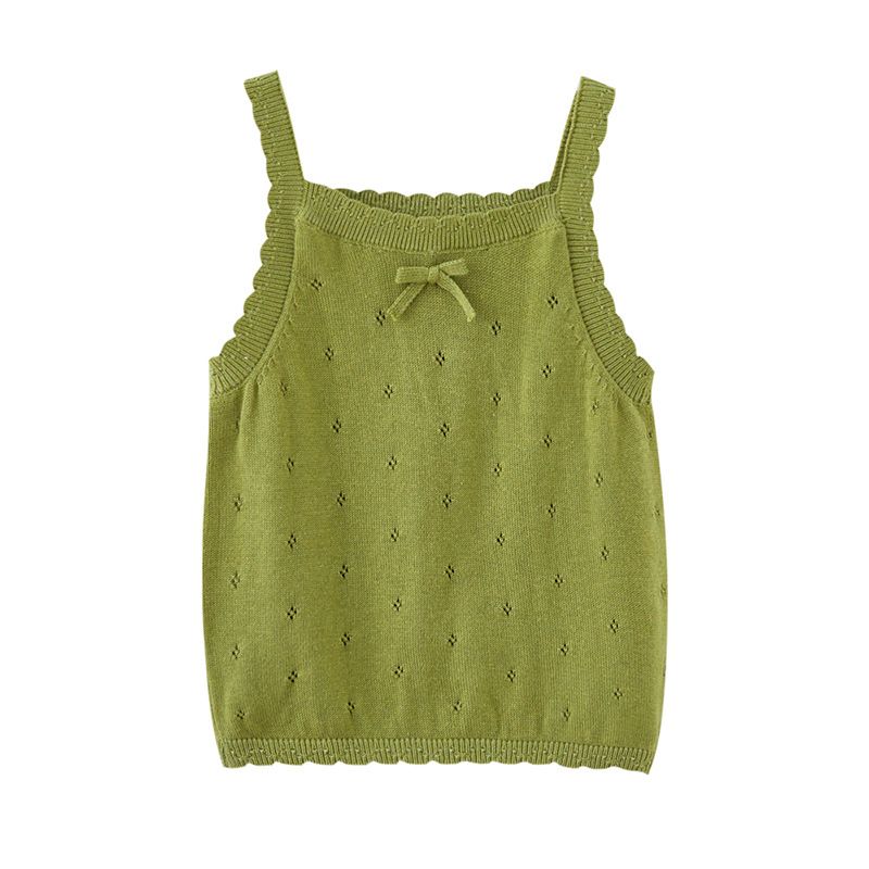 Canotta in pizzo e cotone per bambine – Capo estivo traspirante (80-120 cm, 4 colori + opzioni fiocco)_voghion.com