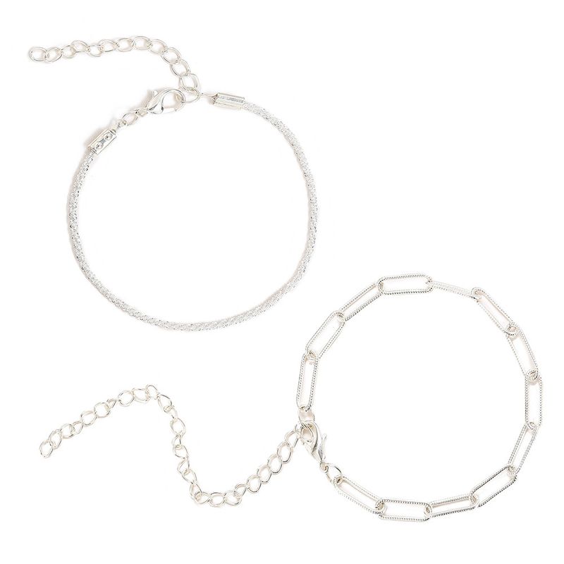 Cross-border new sparkling bracelet female ins niche design light luxury high-grade simple bracelet two-piece set_voghion.com