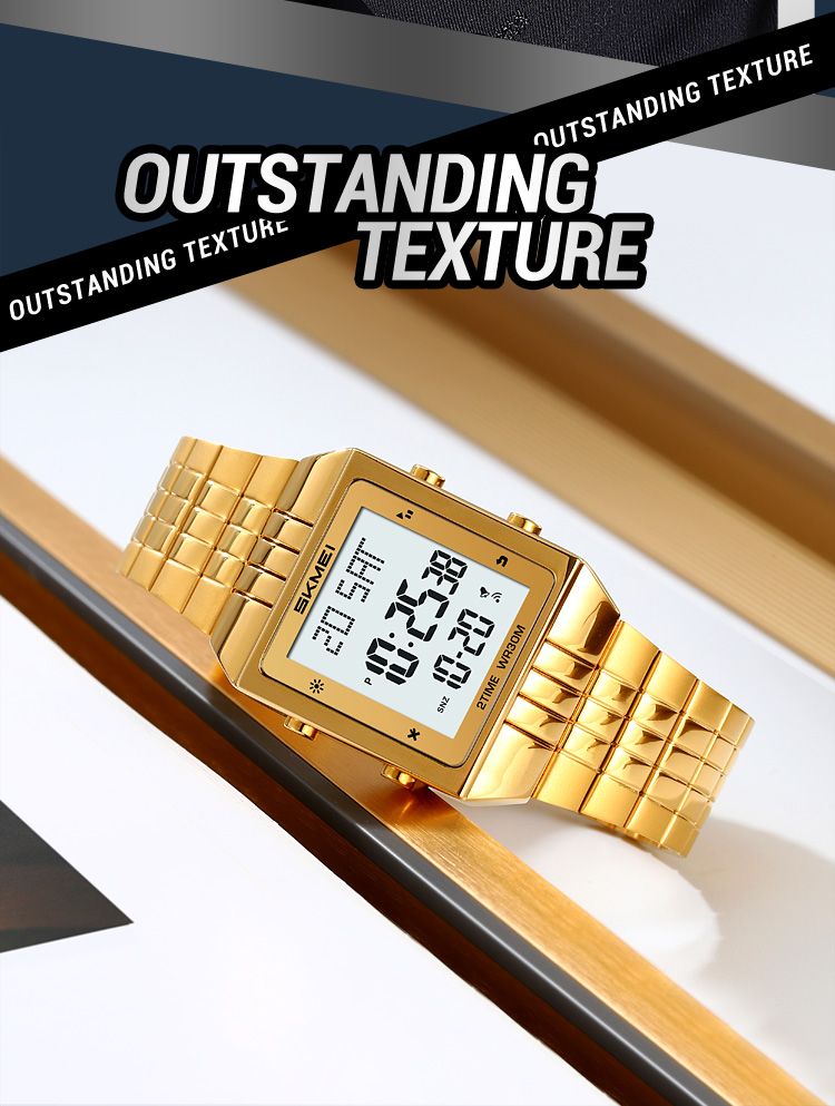 Digitale Uhr Mode Elektronische Uhren Für Herren Frauen Wasserdicht Edelstahl Streifen Stoppuhr Armbanduhr Reloj Hombre_voghion.com