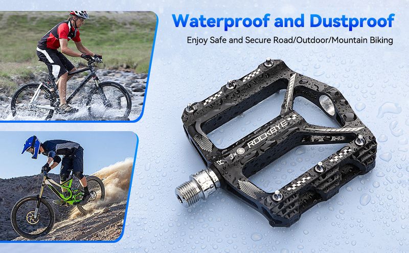 Bike Pedals- 9/16" Lightweight Mountain Bike Pedals With 3 Sealed Bearings Non-Slip Wide Platform,Easy Installation For Ebike Mountain Bike,BMX_voghion.com