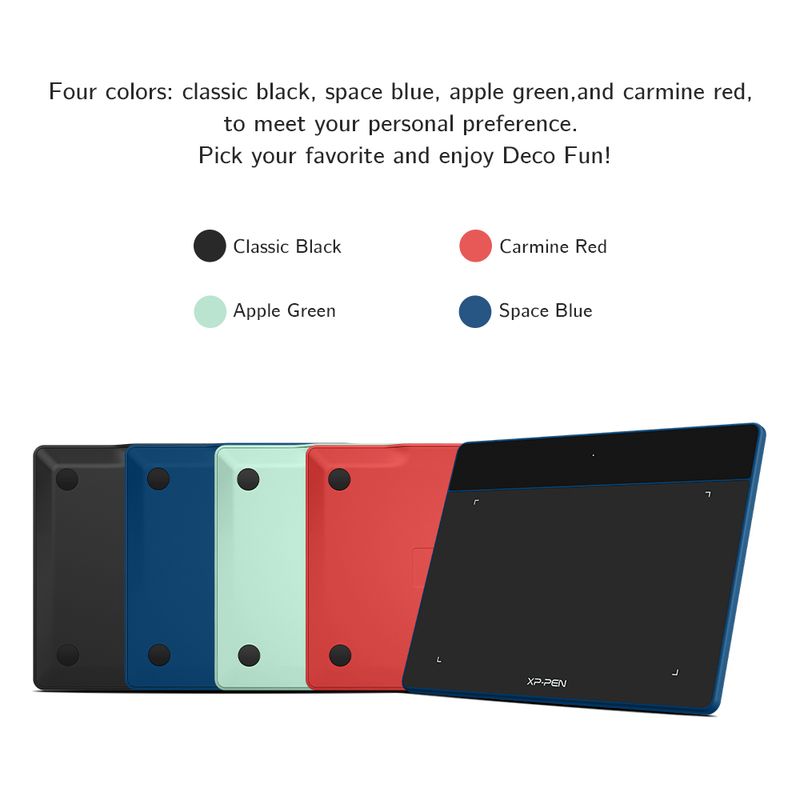 XP Pen Deco Fun Graphic Tablet 6*4 Inch For Drawing OU Online Education Compatible With Android Linux Windows Chrome_voghion.com