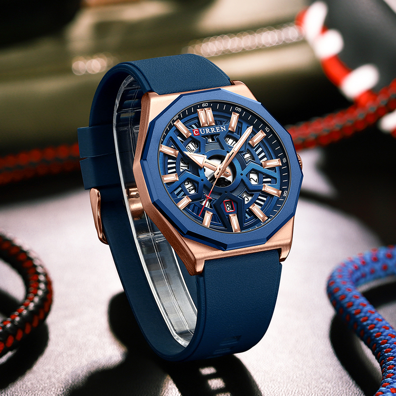 Orologio da uomo sportivo casual al quarzo impermeabile in gel di silice per uomo con data automatica e lancette dell'orologio 8437_voghion.com