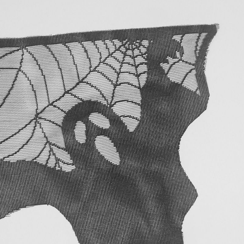 Halloween black spider web mantel cloth fire towel fireplace towel_voghion.com