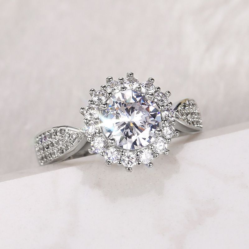 Cao Shi, anello nuziale alla moda con micro incastonati di zirconi a forma di stella con cielo pieno, accessorio per donna_voghion.com