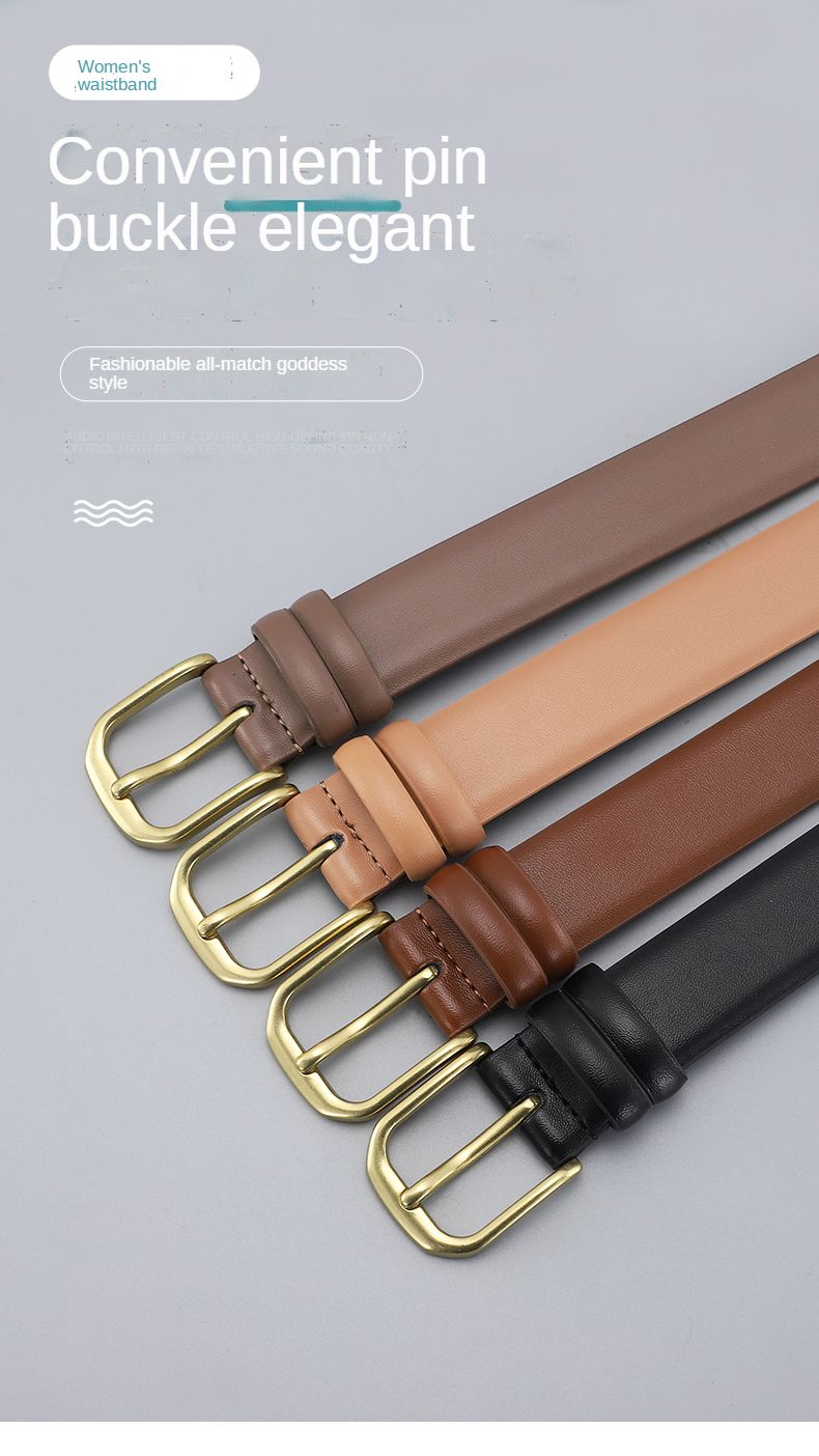 HOT Women's Leather Brand Designer Simple Fashion With Jeans And Trousers Decorated Belt High-quality Alloy Buckle_voghion.com