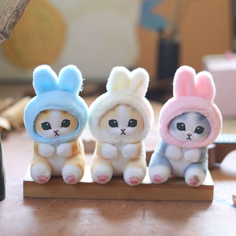 Plush Adorable Cute Cat Toy Keychain Rabbit Bag Charm Stuffed Animal Doll_voghion.com