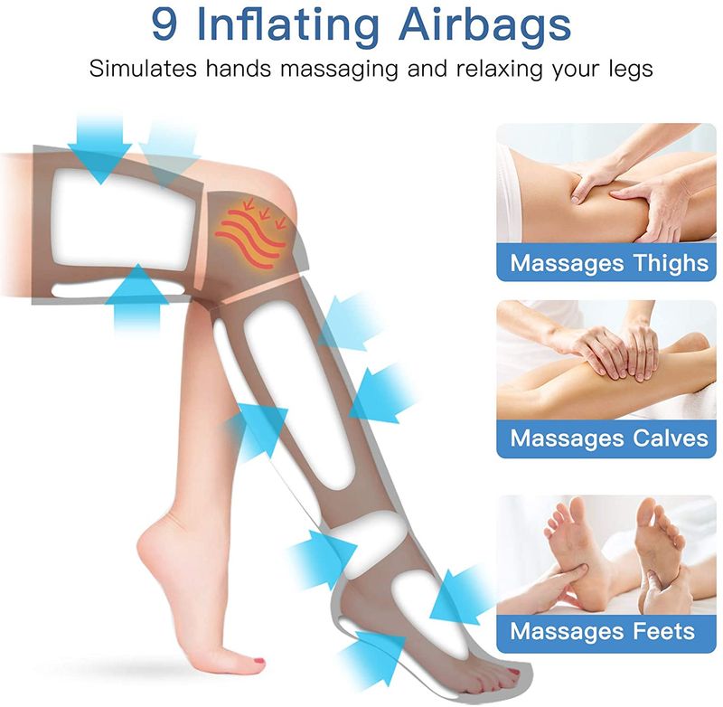 Fuß luftdruck bein massager fördert die durchblutung, körper massager, muskel entspannung, drenaj limfatic gerät 360 °_voghion.com