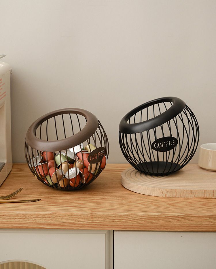 Kreativer Obstkorb aus Eisen, Organizer für Kaffeekapseln, blauer Snackkorb, Aufbewahrungskorb für Trockenfrüchte, diagonaler Korb, Haushaltswaren_voghion.com