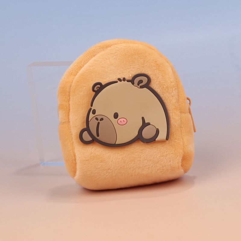 Porta-moedas de pelúcia com desenho animado, capa para fone de ouvido, porta-cartões, mini bolsa de armazenamento criativa Capivara, pingente_voghion.com