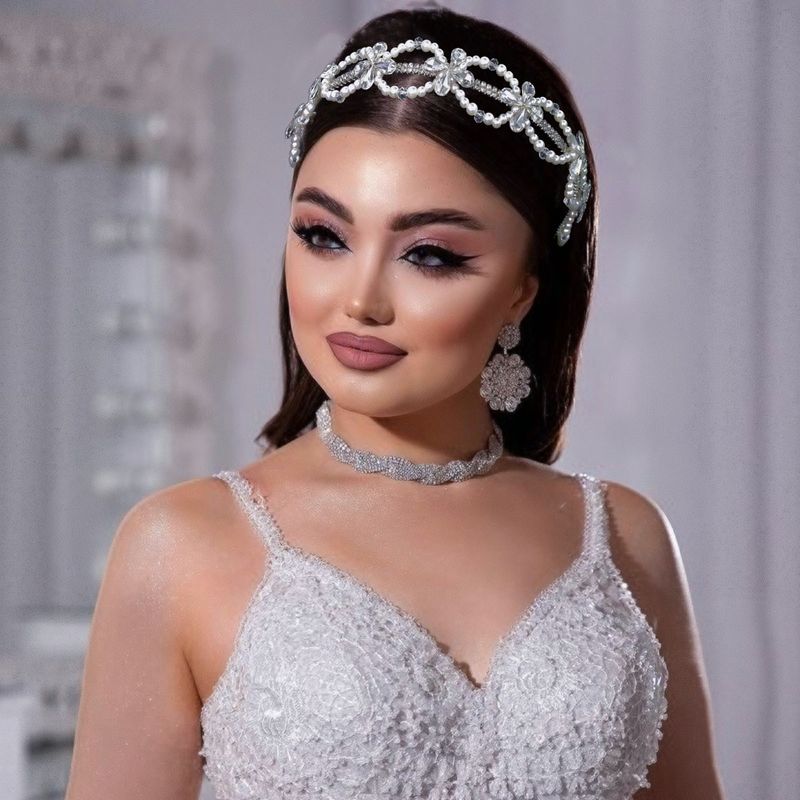 Fascia per capelli da sposa fatta a mano con perle e cristalli, accessori per capelli, copricapo con strass_voghion.com