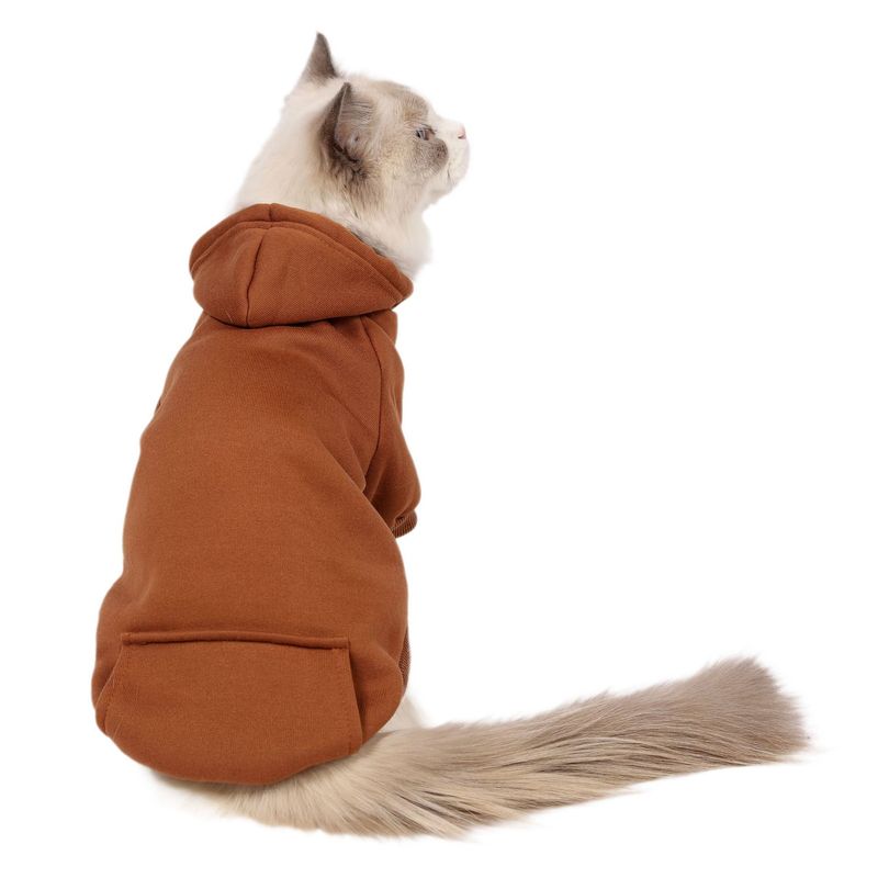Furnizare transfrontalieră de modă caldă britanică scurtă pisică albastră Teddy câine mijlociu și mic cu glugă haine pentru câini pulover pentru animale de companie_voghion.com