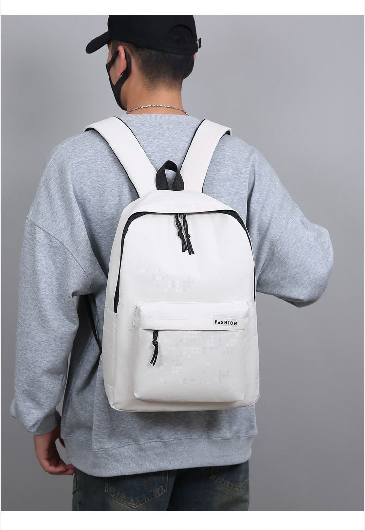 Zaino minimalista a tinta unita per la scuola e i viaggi - Zaino unisex leggero e resistente con scomparto per laptop (15 pollici)_voghion.com