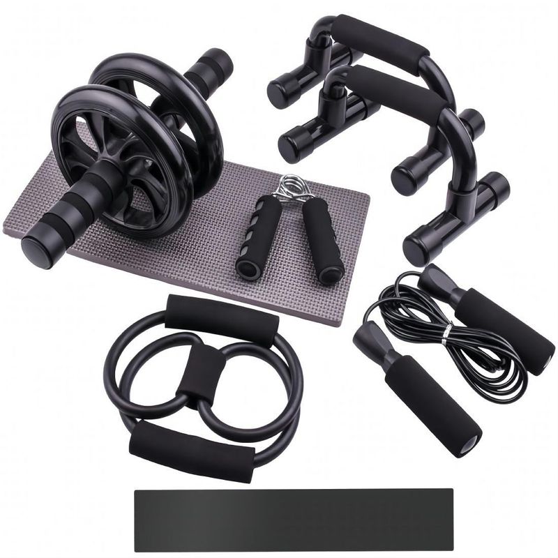 Conjunto de 7 ruedas abdominales para flexiones en casa, multifuncional, deportivo, entrenamiento integral, fitness_voghion.com