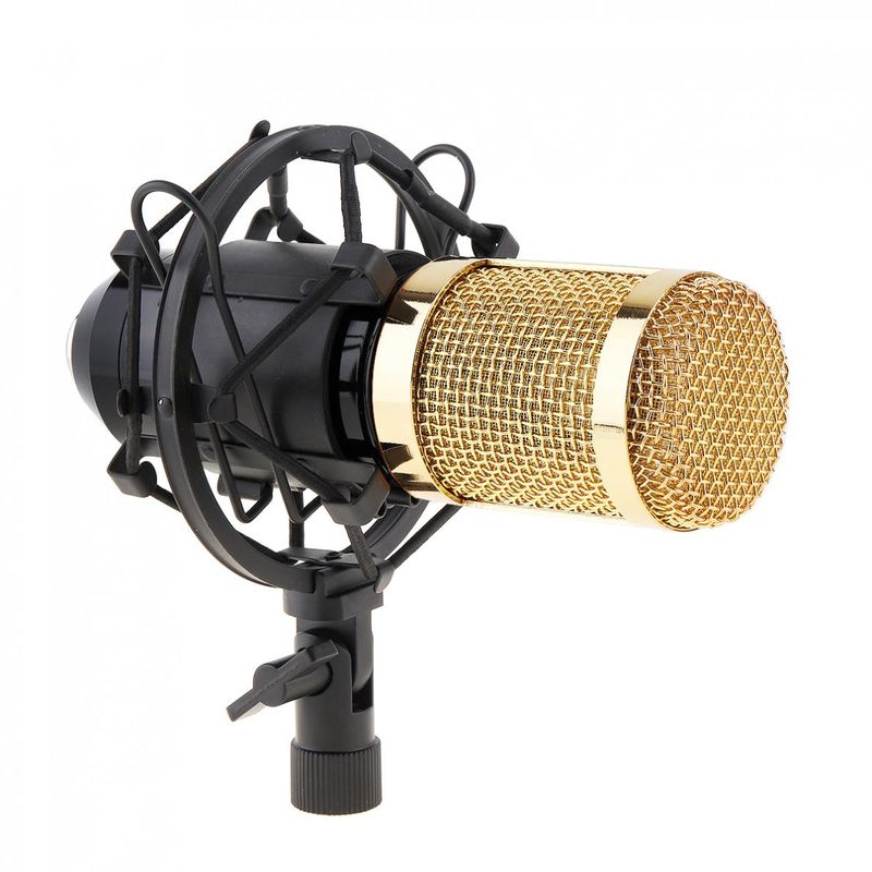 BM 800 Karaoke-mikrofoner Profesjonell kondensatormikrofon med stativarm og popfilter for datakablet studio /_voghion.com