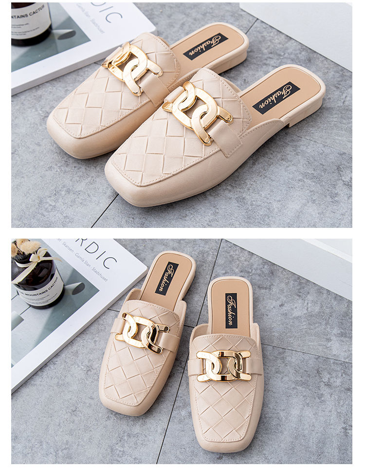 Baotou Half, abbigliamento estivo da donna, nuove scarpe comode e alla moda per uso domestico, suola morbida antiscivolo, fondo piatto One Step_voghion.com