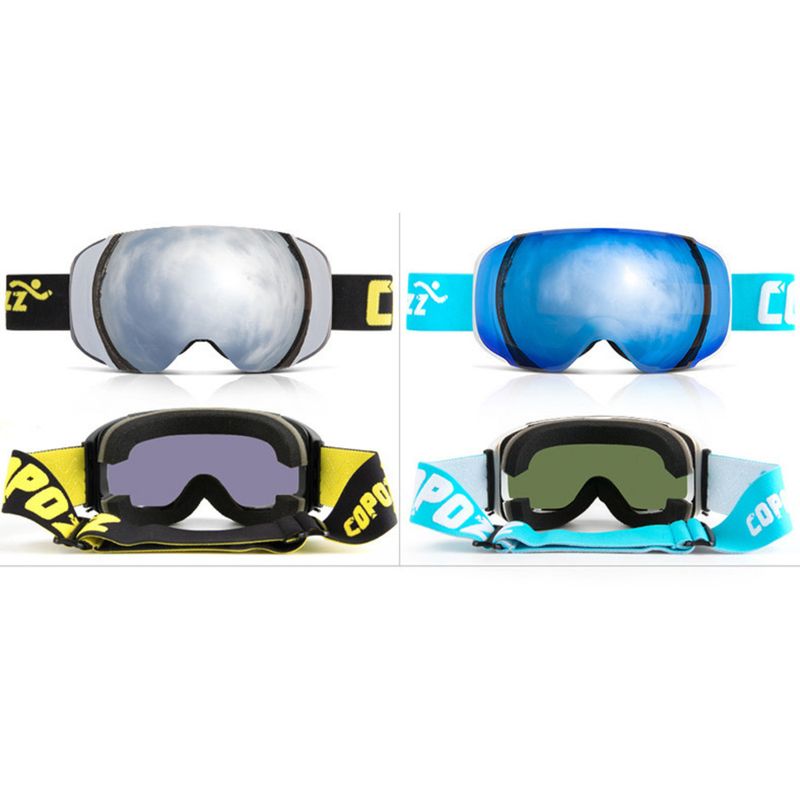 COPOZZ Magnetic Ski Goggles For Adults, Layer Anti-Fog, Unisex, Large Spherical Shape, Compatible With Prescription_voghion.com