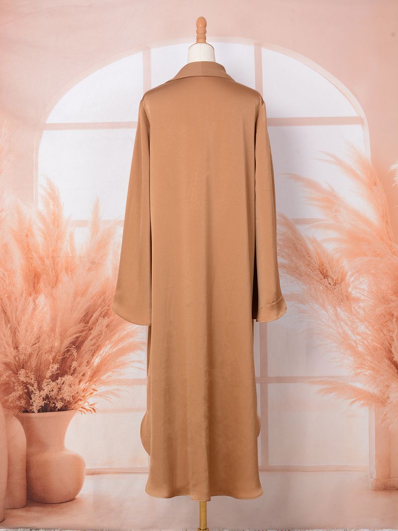 Damkläder Stor Gunga Enfärgad Cardigan Robe Klänning Hon_voghion.com