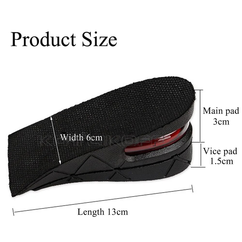 KOTLIKOFF Invisible Height Increase Insole Adjustable 2 Layer 3CM/4.5CM Air Cushion Pads Elevator Soles Insoles Inserts_voghion.com