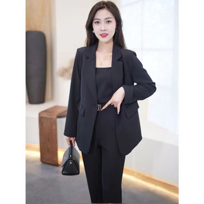 Blazer élégant et décontracté pour femme, ensemble trois pièces, printemps 2025, nouveau costume professionnel élégant et jeune_voghion.com