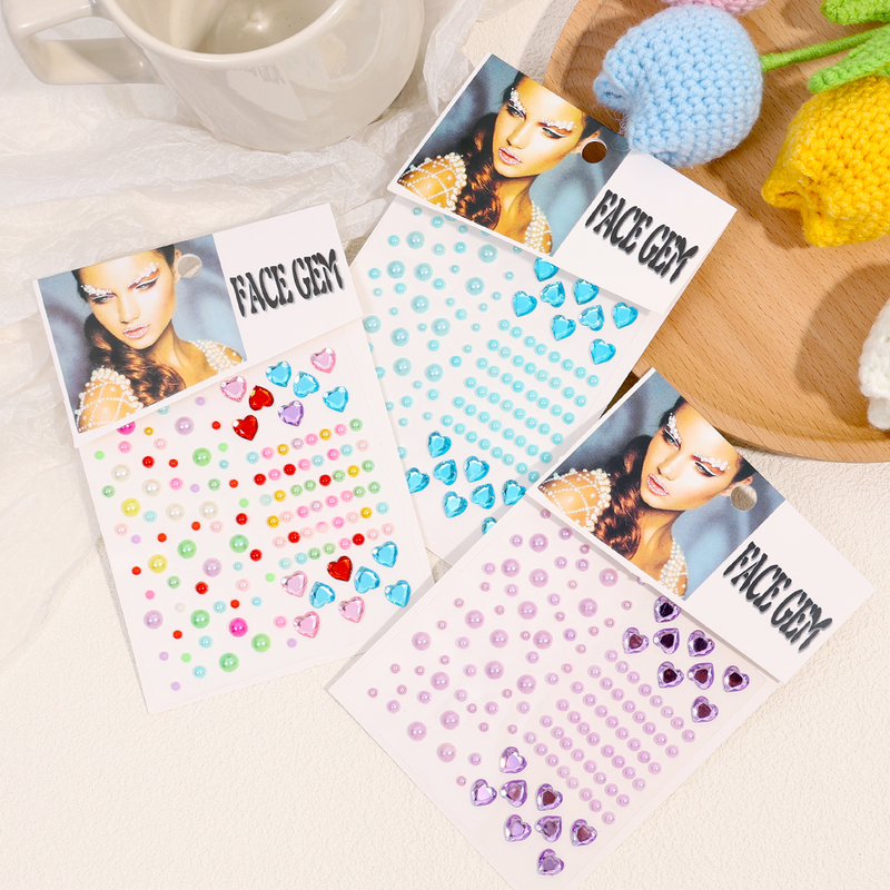 Bunte Perle Gesicht Körper Dekoration Aufkleber gemischte Größe selbstklebende Lidschatten Party Diamant Fasle Tattoos Rh_voghion.com