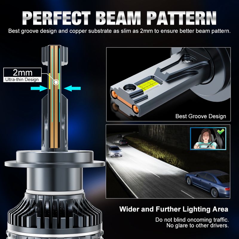 XSTORM Scheinwerfer H1 H4 LED H8 H11 9005 HB3 9006 HB4 9012 Hir2 Led-lampe Canbus Licht Automobil Kit H7 Turbo auto Nebel Lampe_voghion.com