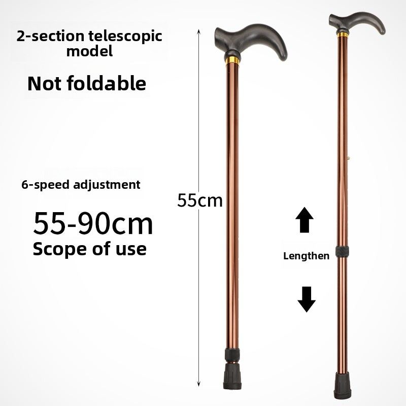 Five-Section Folding Ultra-Short Trekking Pole Climbing Travel Hiking T-Handle Cane Five-Level Adjustment Telescopic_voghion.com