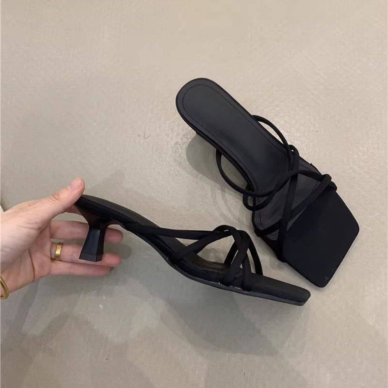 French Style Niche High Heel 2025 Summer Red Thin Strap Roman Fashion Open Toe Stiletto Sandals_voghion.com