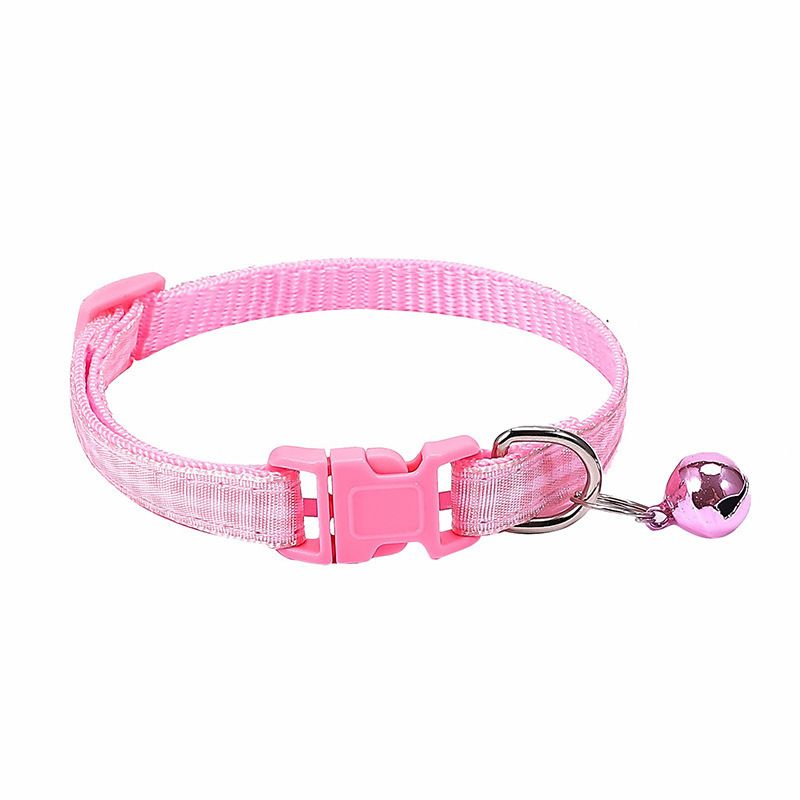Nuovo collare per cani e gatti in tessuto colorato, casual e di piccole dimensioni, con campanellino e anello al collo_voghion.com