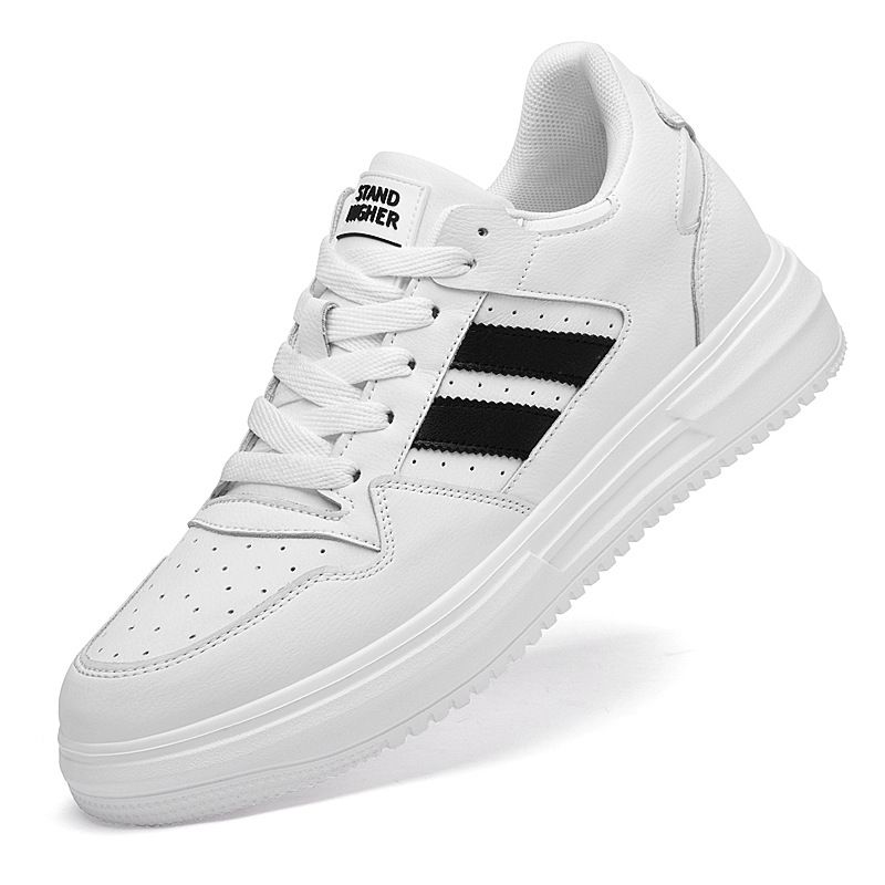 Unsichtbare Höhenvergrößerung Herrenschuhe Lässige kleine weiße Boardschuhe Atmungsaktive, abriebfeste, rutschfeste dicke Sohle_voghion.com