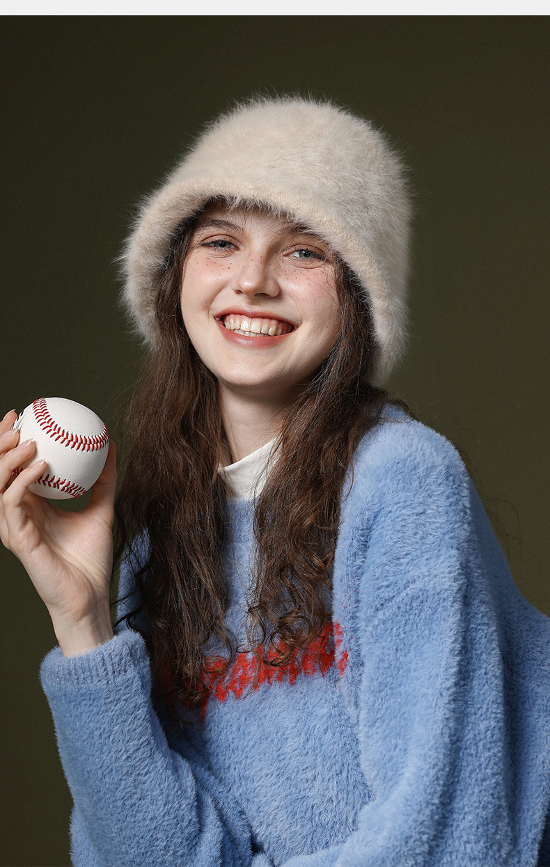 Winter Warm Fisherman Women's Thickened Cold Resistant Big Head Surrounding Face Small Basin Plush Hat Rabbit_voghion.com