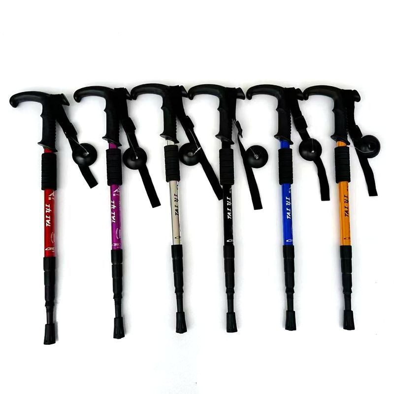 Trekking aluminiumlegering hoge sterkte T-handgreep ultralichte stokken rechte handgreep wandelen_voghion.com