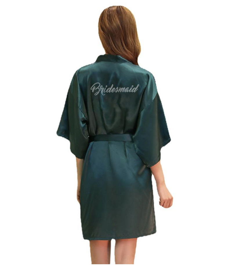Underwear Wedding Sisters Girlfriends Group Silk Thin Cardigan Nightgown Hot Diamond Bridesmaid Bridesmaid Morning Gown_voghion.com