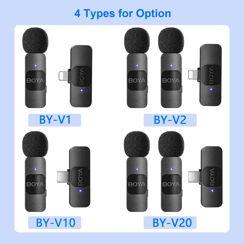 BOYA BY-V Professional Wireless Lavalier Mini Microphone for iPhone iPad Android Live Broadcast Gaming Recording_voghion.com