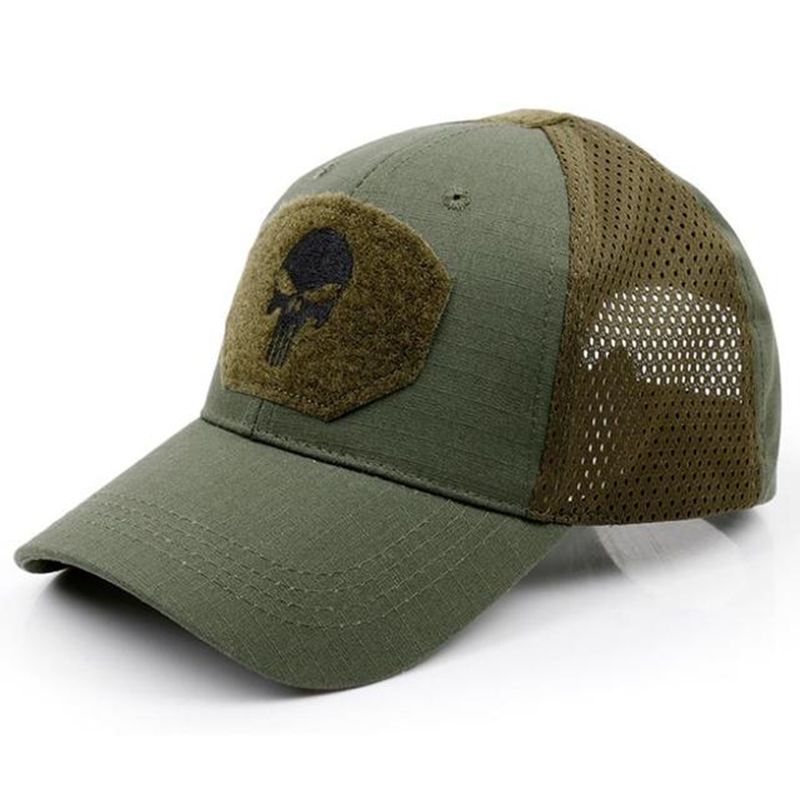 New Tide Cool Skull Multicam Operators Mesh Baseball Cap Männer Fitted Cap Taktesch Gutt Qualitéit Atmungsaktiv Outdoor Sportarten_voghion.com
