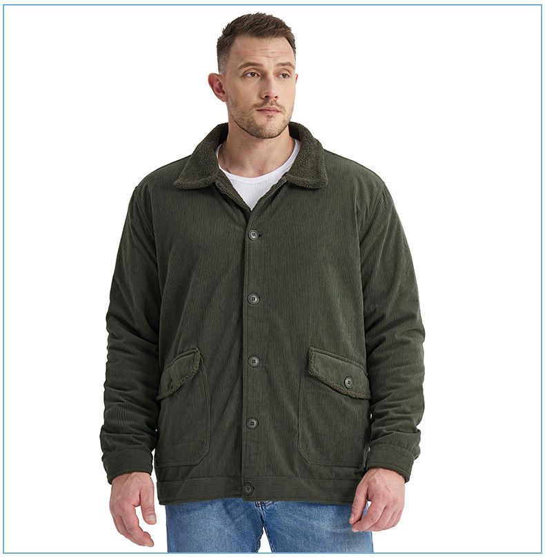 Men's Plus-Size Corduroy Winter Jacket – Lambswool-Lined Thick Coat For Cold Weather_voghion.com